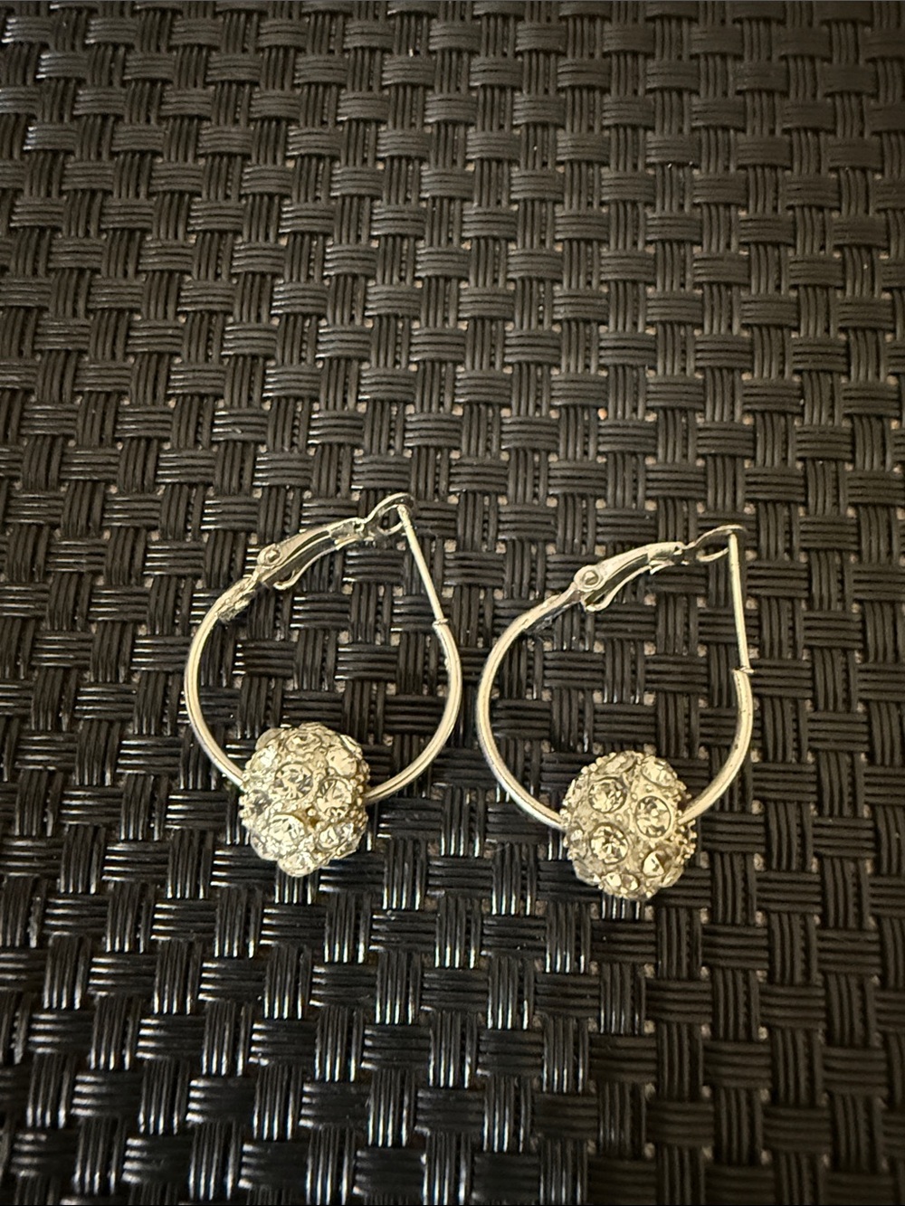 Silver Crystal Hoop Earrings - Women Jewelry